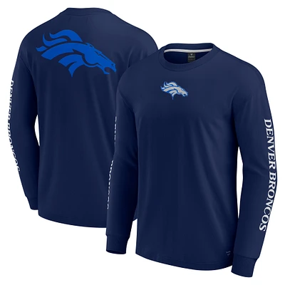 Unisex Fanatics Navy Denver Broncos Elements Strive Long Sleeve T-Shirt