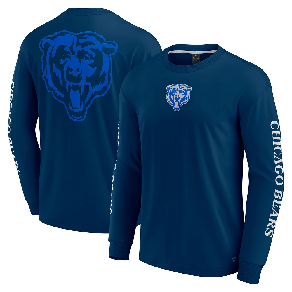 Unisex Fanatics Navy Chicago Bears Elements Strive Long Sleeve T-Shirt