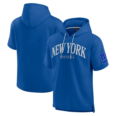Unisex Fanatics Royal New York Giants Elements Ready Short Sleeve Pullover Hoodie