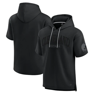 Unisex Fanatics Black Cleveland Browns Elements Ready Short Sleeve Pullover Hoodie