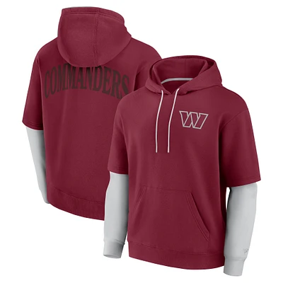Unisex Fanatics Burgundy Washington Commanders Sleek Elements Pullover Hoodie
