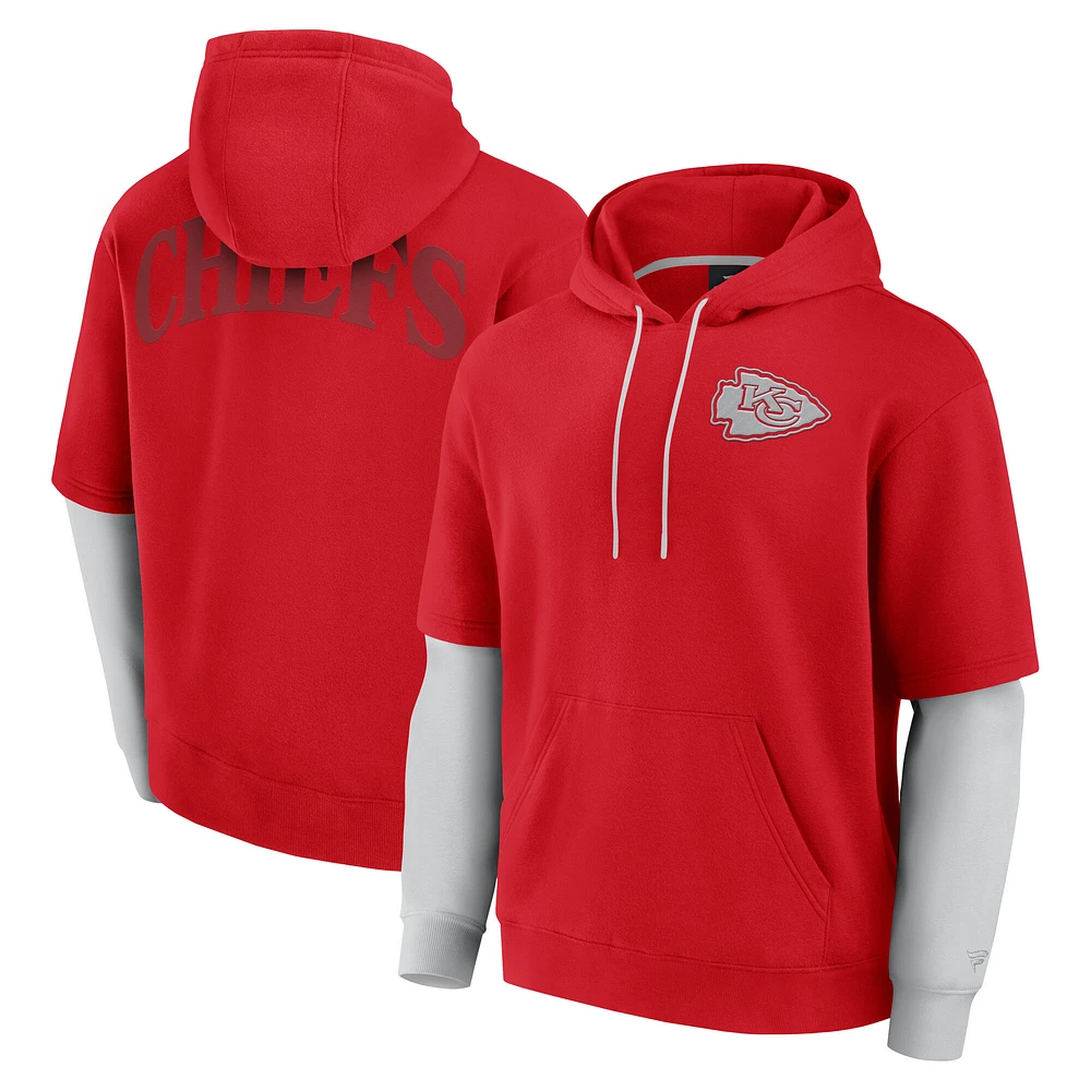 Unisex Fanatics Red Kansas City Chiefs Sleek Elements Pullover Hoodie