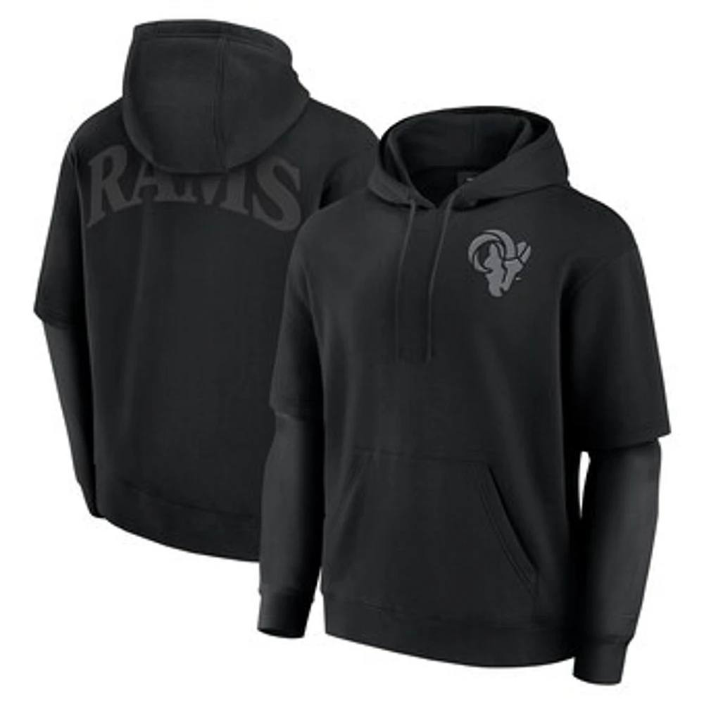 Unisex Fanatics Black Los Angeles Rams Sleek Elements Pullover Hoodie