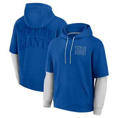 Unisex Fanatics Royal New York Giants Sleek Elements Pullover Hoodie