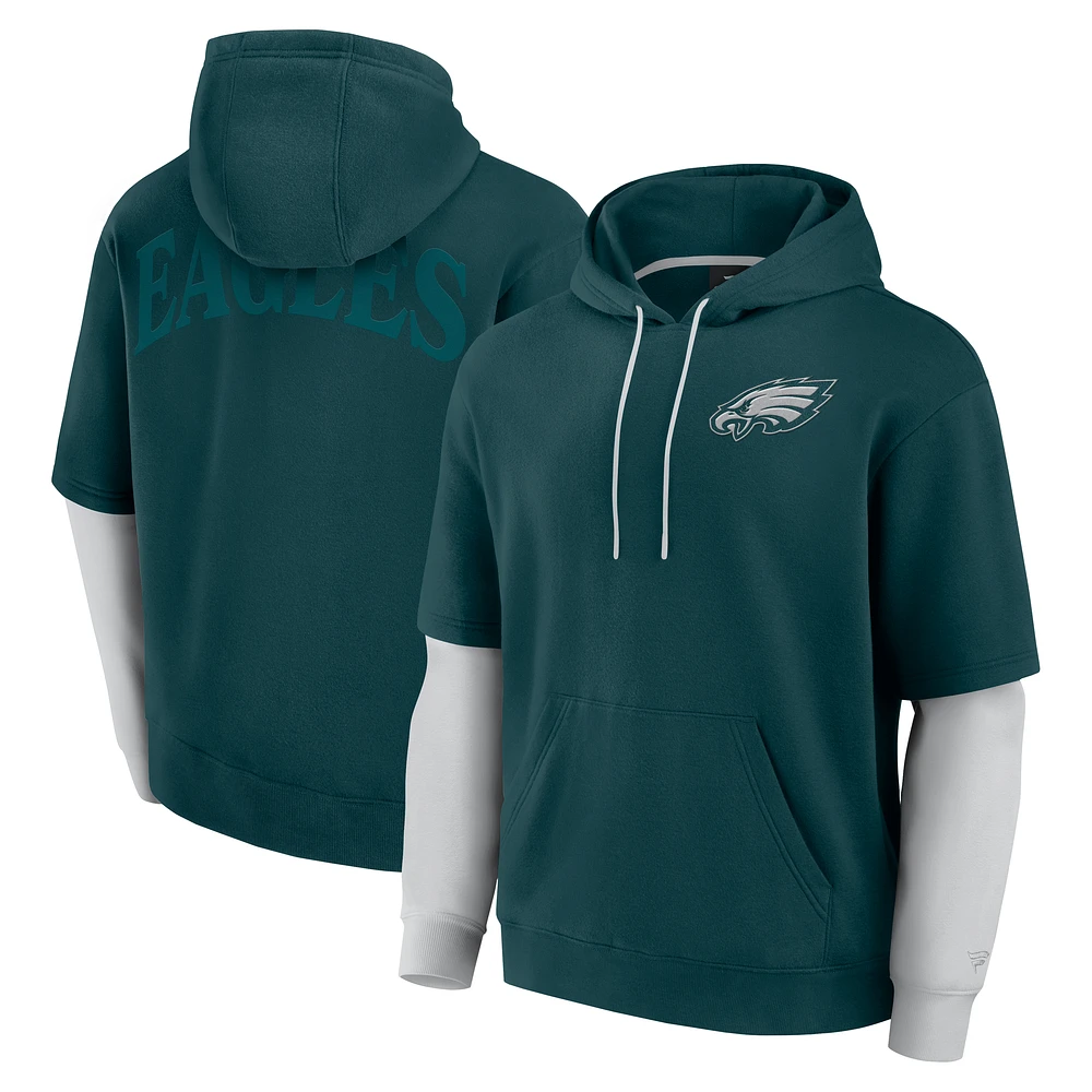 Unisex Fanatics Green Philadelphia Eagles Sleek Elements Pullover Hoodie
