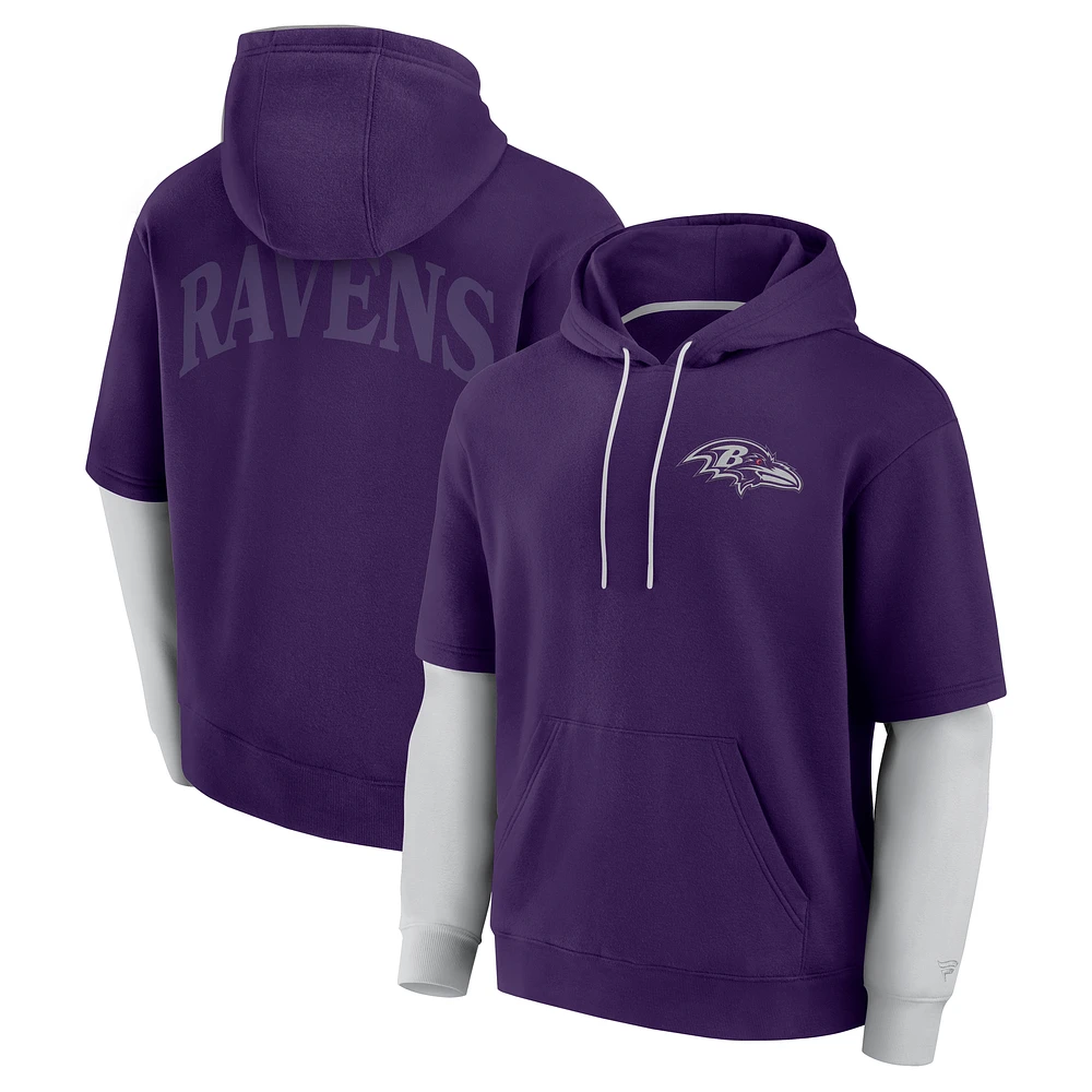 Unisex Fanatics Purple Baltimore Ravens Sleek Elements Pullover Hoodie