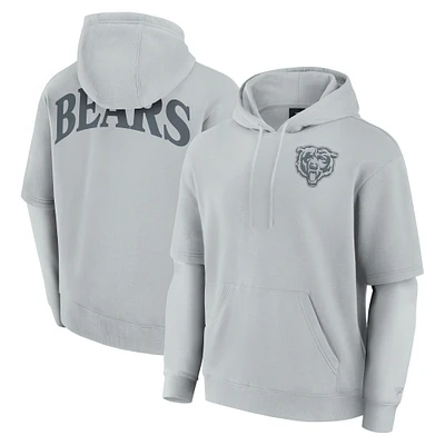 Unisex Fanatics Gray Chicago Bears Sleek Elements Pullover Hoodie