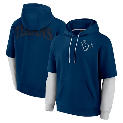 Unisex Fanatics Navy Houston Texans Sleek Elements Pullover Hoodie