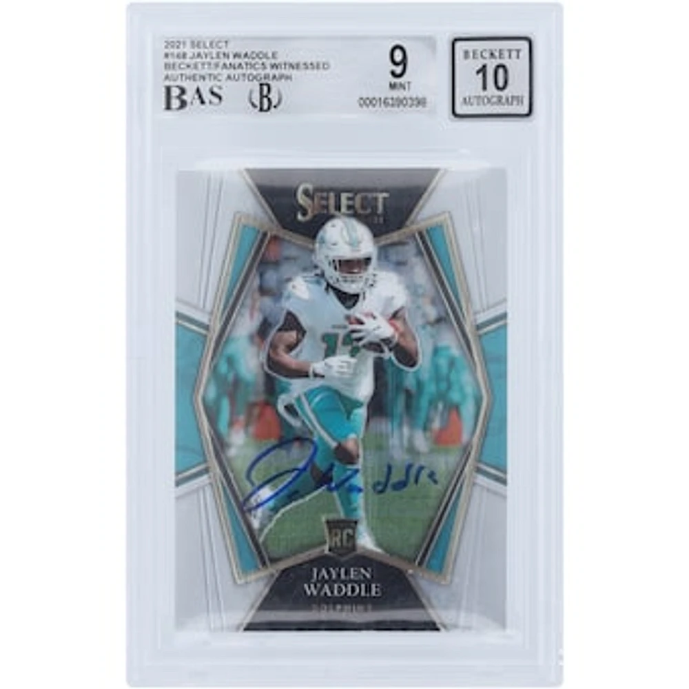 Jaylen Waddle Miami Dolphins Autographed 2021 Panini Select Premier Level #148 Beckett Fanatics Witnessed Authenticated /10 Rookie Card