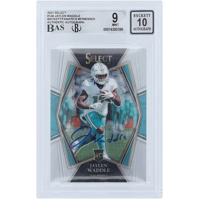 Jaylen Waddle Miami Dolphins Autographed 2021 Panini Select Premier Level #148 Beckett Fanatics Witnessed Authenticated /10 Rookie Card