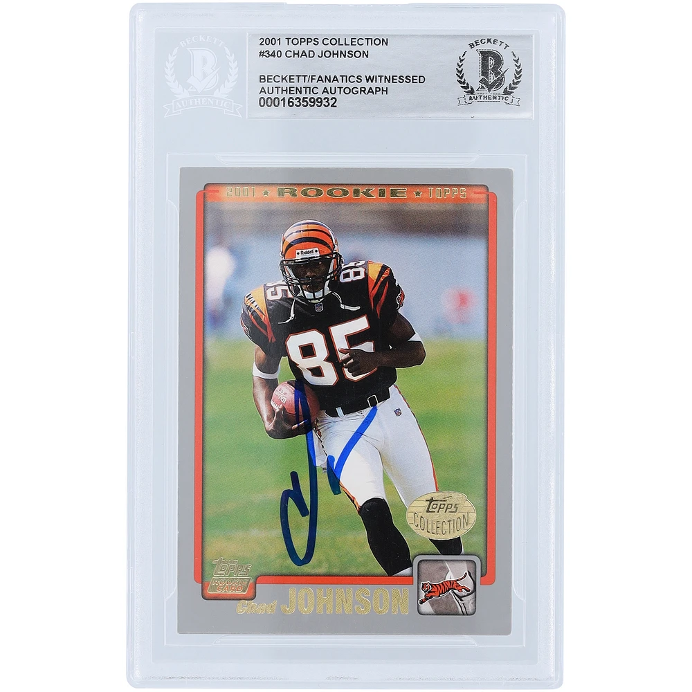 Chad Johnson Cincinnati Bengals Autographed 2001 Topps Collection #340 Beckett Fanatics Witnessed Authenticated Rookie Card