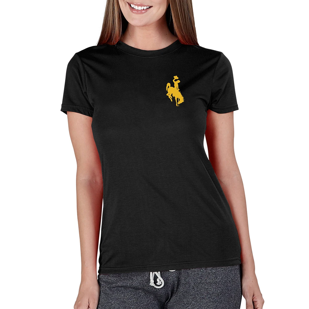 Women's Concepts Sport Black Wyoming Cowboys Marathon Knit Top