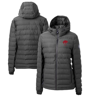 Women's Cutter & Buck Gray Buffalo Bills Throwback Logo Mission Ridge Repreve Eco Insulated Full-Zip Puffer Jacket