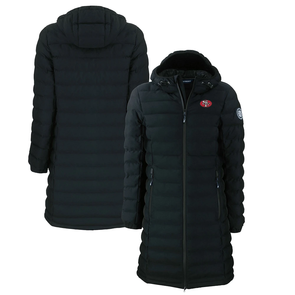 Women's Cutter & Buck Black San Francisco 49ers Throwback Logo Mission Ridge Repreve Eco Insulated Full-Zip Puffer Jacket