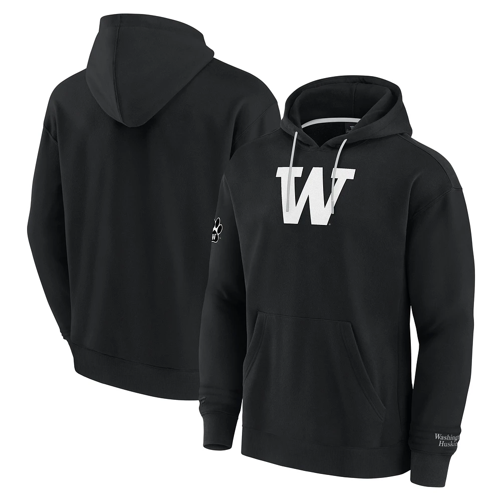 Men's Fanatics Black Washington Huskies Elements Pace Pullover Hoodie