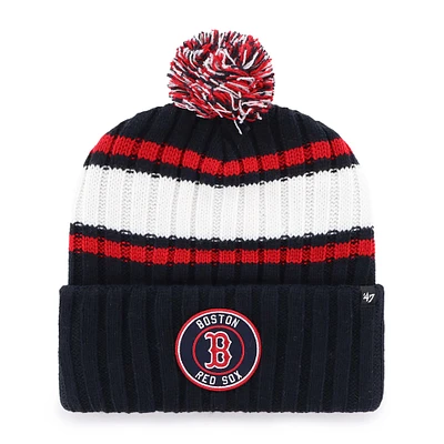 Men's '47 Navy Boston Red Sox Plateau Cuffed Knit Hat with Pom