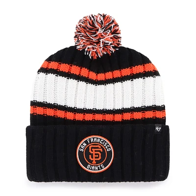 Men's '47 Black San Francisco Giants Plateau Cuffed Knit Hat with Pom