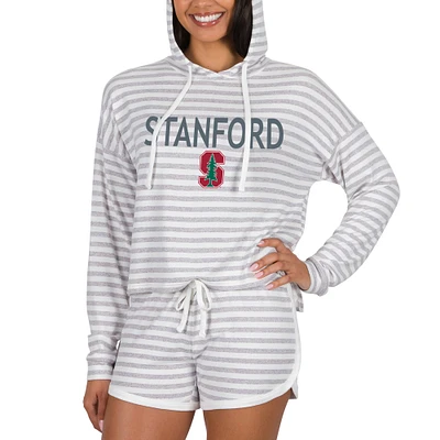 Women's Concepts Sport Cream Stanford Cardinal Visibility Long Sleeve Hoodie Top & Shorts Set