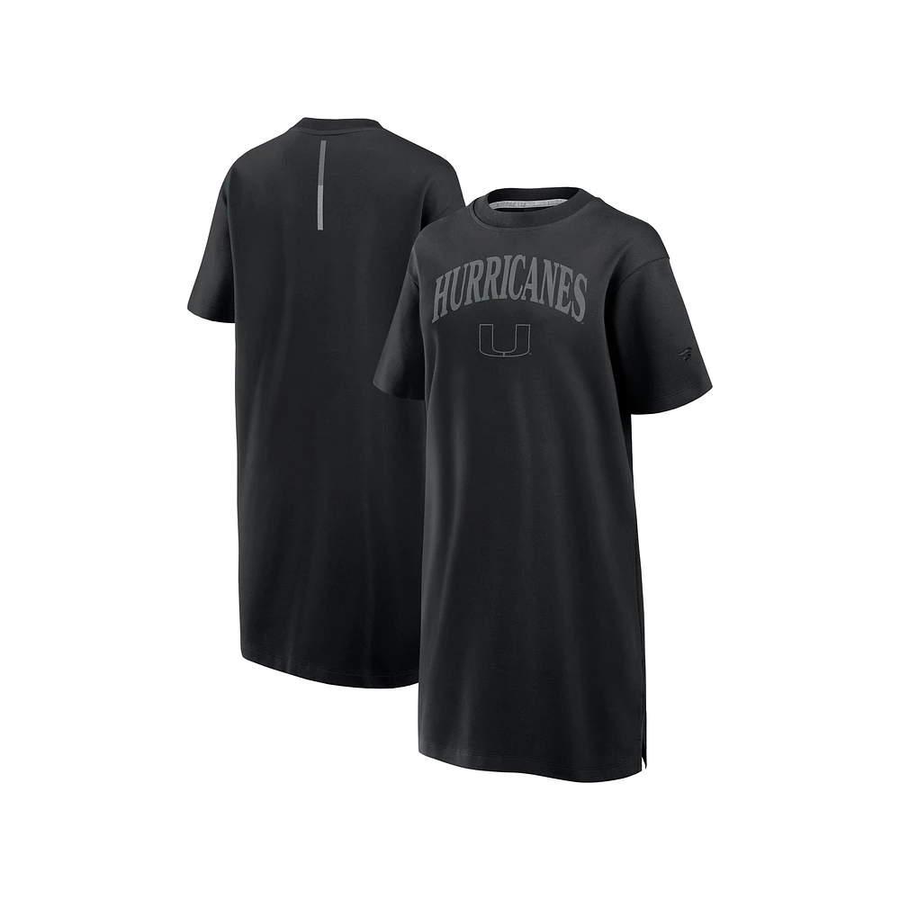 Women's Fanatics Black Miami Hurricanes Elements Go Tri-Blend T-Shirt Dress