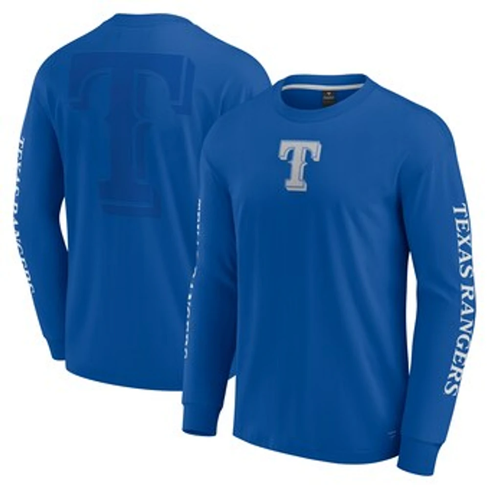 Men's Fanatics Royal Texas Rangers Elements Strive Long Sleeve T-Shirt