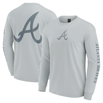 Men's Fanatics Gray Atlanta Braves Elements Strive Long Sleeve T-Shirt