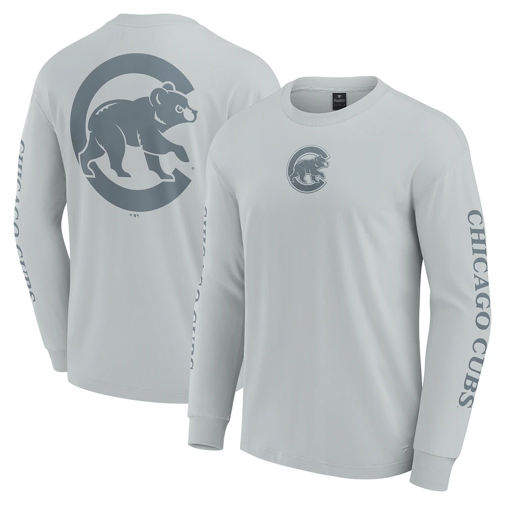 Men's Fanatics Gray Chicago Cubs Elements Strive Long Sleeve T-Shirt