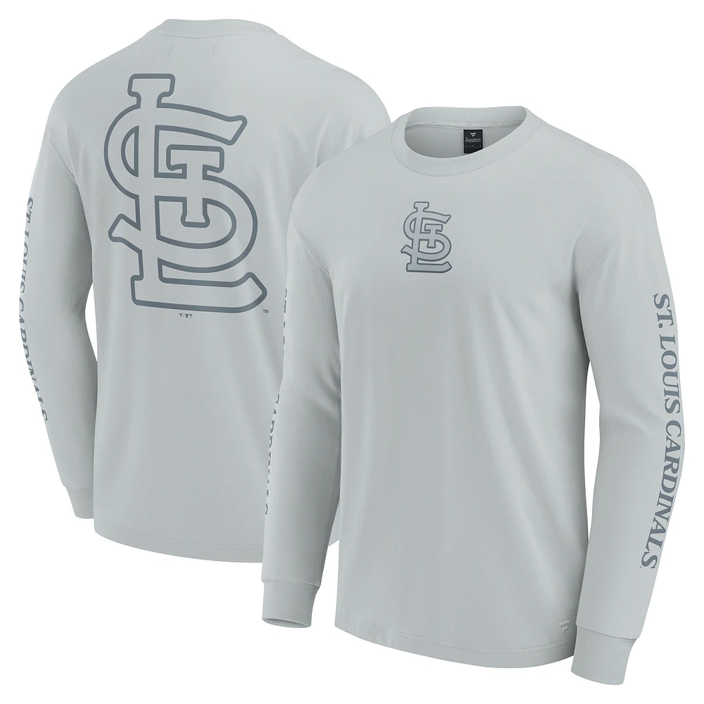 Men's Fanatics Gray St. Louis Cardinals Elements Strive Long Sleeve T-Shirt