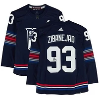 Mika Zibanejad New York Rangers Autographed 2023-24 Navy Alternate adidas Authentic Jersey