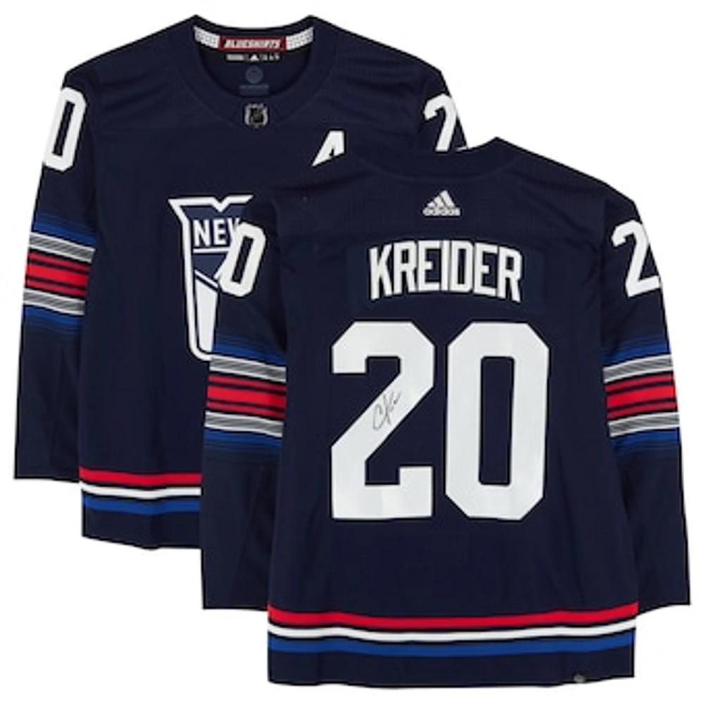 Chris Kreider New York Rangers Autographed 2023-24 Navy Alternate adidas Authentic Jersey