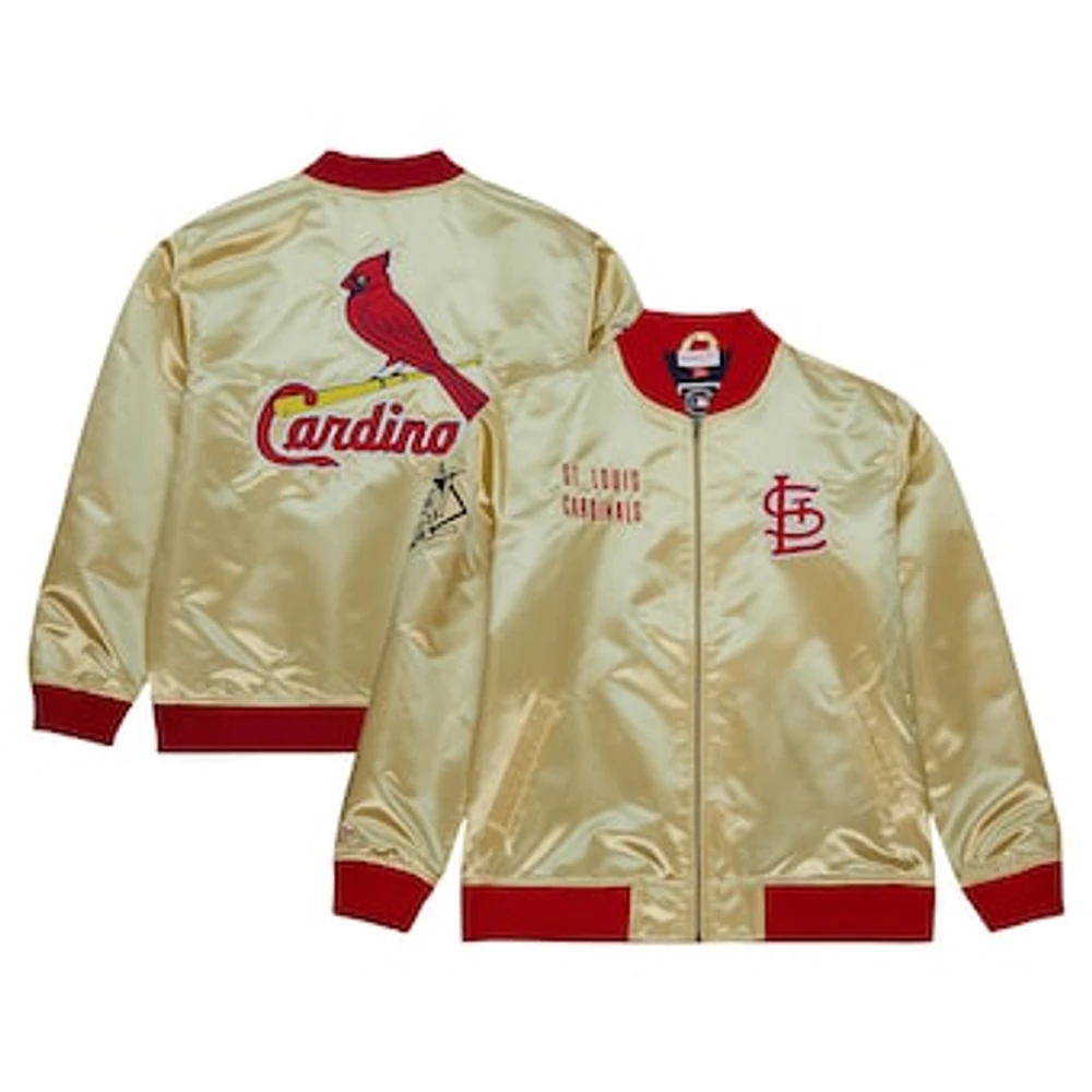 Men's Mitchell & Ness Gold St. Louis Cardinals OG 2.0 Lightweight Satin Full-Zip Jacket