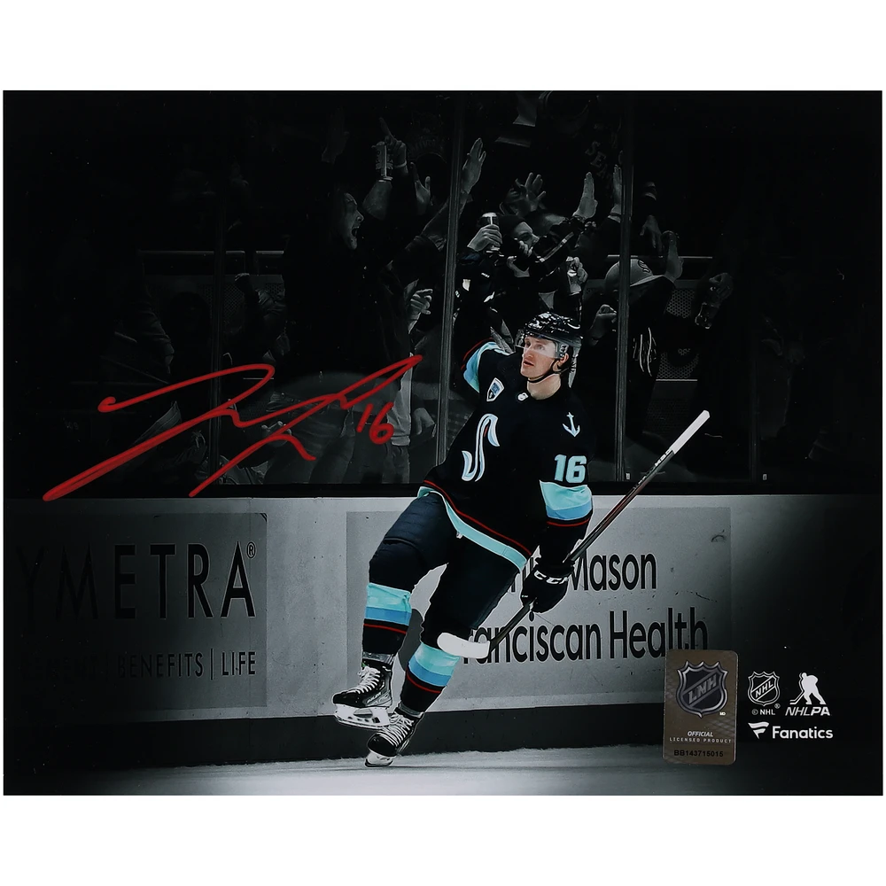 Jared McCann Seattle Kraken Autographed 8" x 10" Deep Sea Blue Jersey Spotlight Photograph