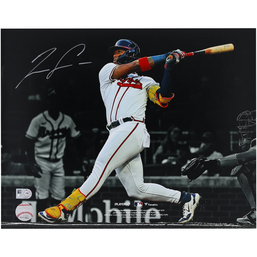 Ronald Acuña Jr. Atlanta Braves Autographed 11" x 14" Hitting Spotlight Photograph