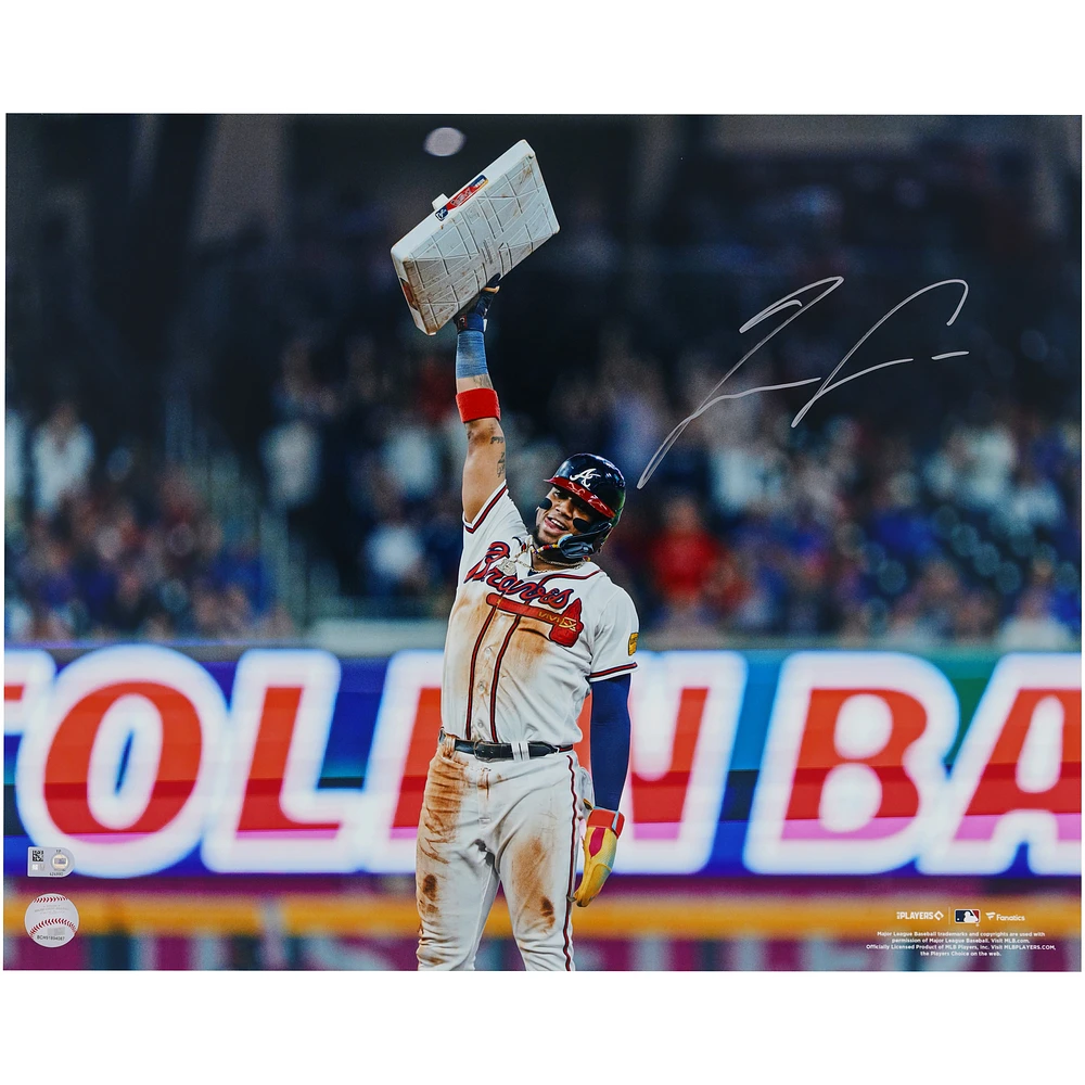 Ronald Acuña Jr. Atlanta Braves Autographed 16" x 20" Holding Base Photograph