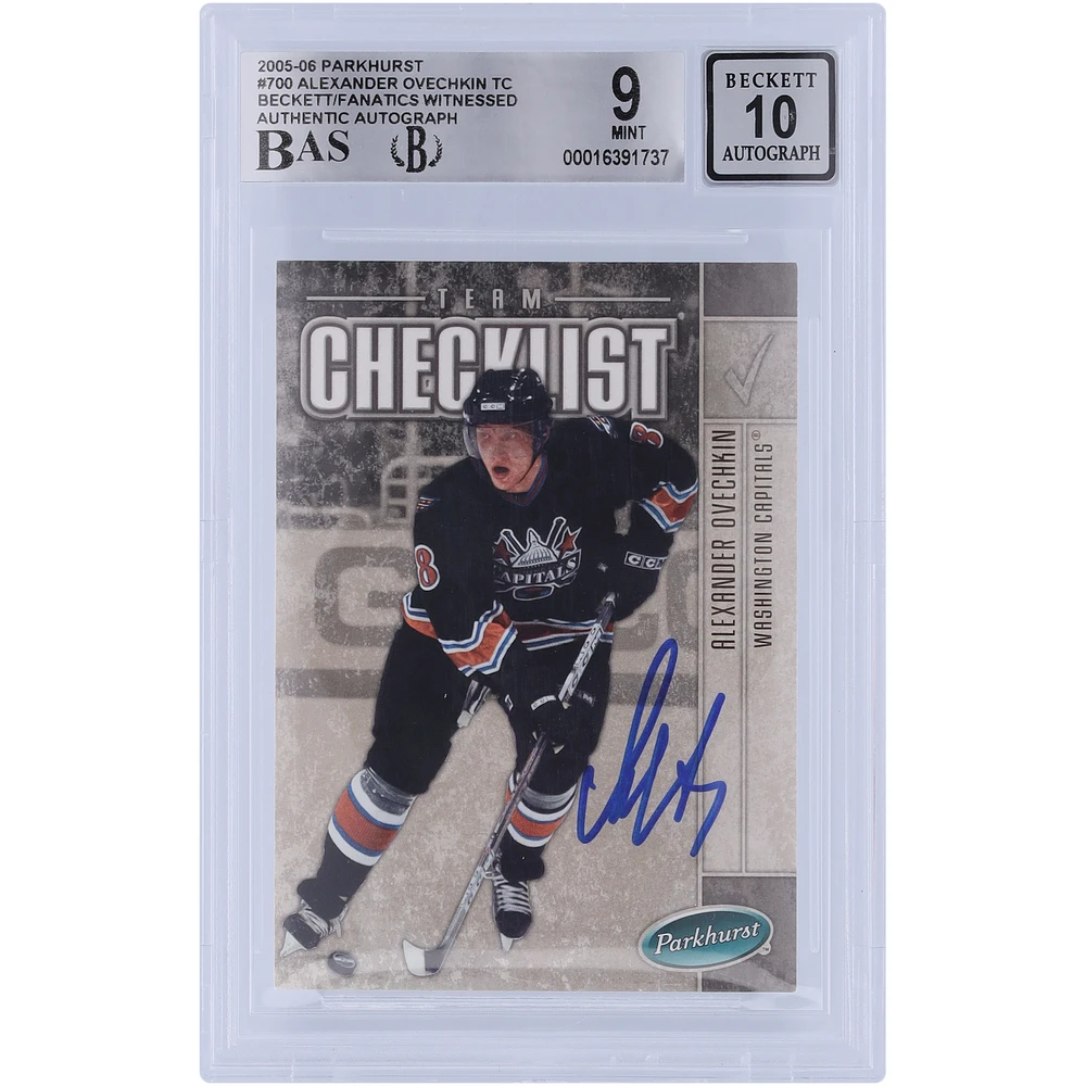 Alexander Ovechkin Washington Capitals Autographed 2005-06 Upper Deck Parkhurst Team Checklist #700 Beckett Fanatics Witnessed Authenticated / Rookie Card
