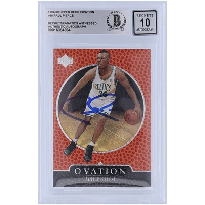 Paul Pierce Boston Celtics Autographed 1998-99 Upper Deck Ovation #80 Beckett Fanatics Witnessed Authenticated Rookie Card