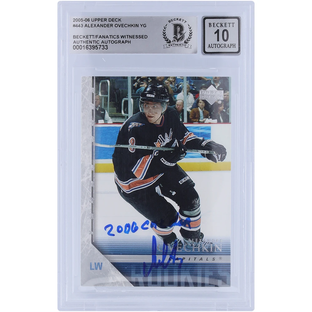 Alexander Ovechkin Washington Capitals Autographed 2005-06 Upper Deck Series 2 Young Guns #443 Beckett Fanatics Witnessed Authenticated 10 Rookie Card with "2006 Calder" Inscription