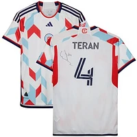 Carlos Teran Chicago Fire Autographed Fanatics Authentic Match-Used #4 White Jersey from the 2023 MLS Season