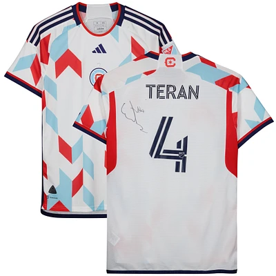 Carlos Teran Chicago Fire Autographed Fanatics Authentic Match-Used #4 White Jersey from the 2023 MLS Season