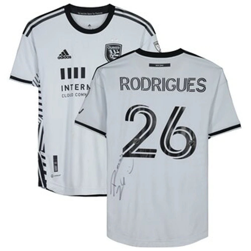 Rodrigues San Jose Earthquakes Autographed Match-Used #26 Gray Jersey from the 2023 MLS Season