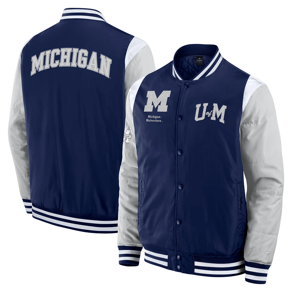 Men's Fanatics Navy Michigan Wolverines Elements Elite Full-Snap Jacket