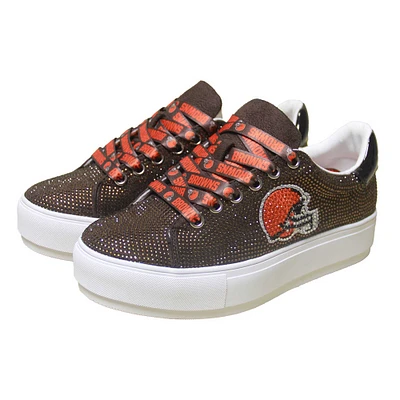 Women's Cuce Brown Cleveland Browns Team Color Crystal Sneakers
