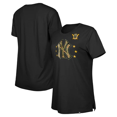Women's New Era Black York Yankees Armed Forces Day T-Shirt