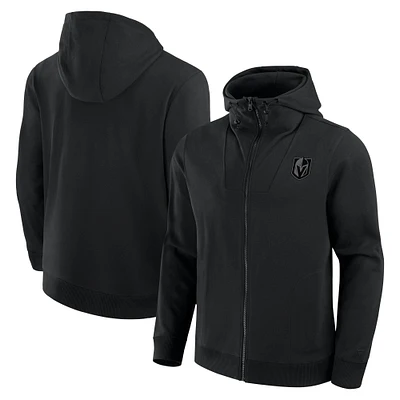 Men's Fanatics Black Vegas Golden Knights Elements Tonal Primary Tri-Blend Full-Zip Hoodie