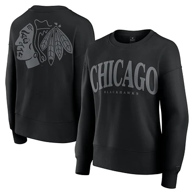 Women's Fanatics Black Chicago Blackhawks Elements Flow Pullover Sweatshirt