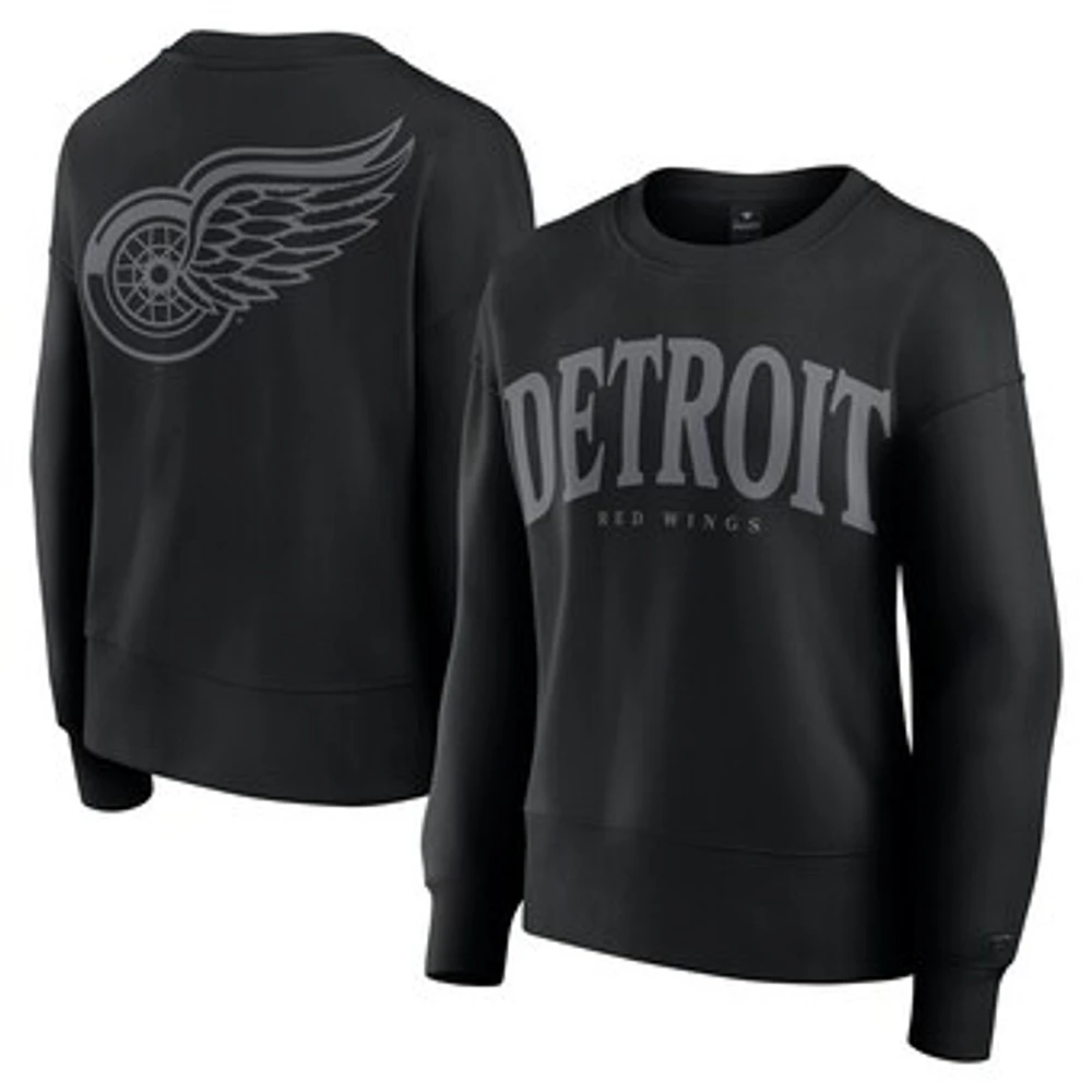 Women's Fanatics Black Detroit Red Wings Elements Flow Pullover Sweatshirt