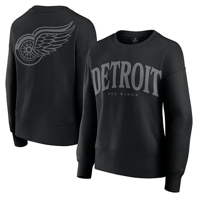 Women's Fanatics Black Detroit Red Wings Elements Flow Pullover Sweatshirt