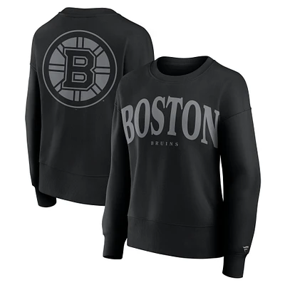 Women's Fanatics Black Boston Bruins Elements Flow Pullover Sweatshirt