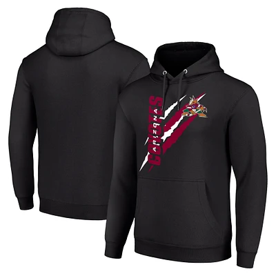 Men's Starter Black Arizona Coyotes Color Scratch Fleece Pullover Hoodie