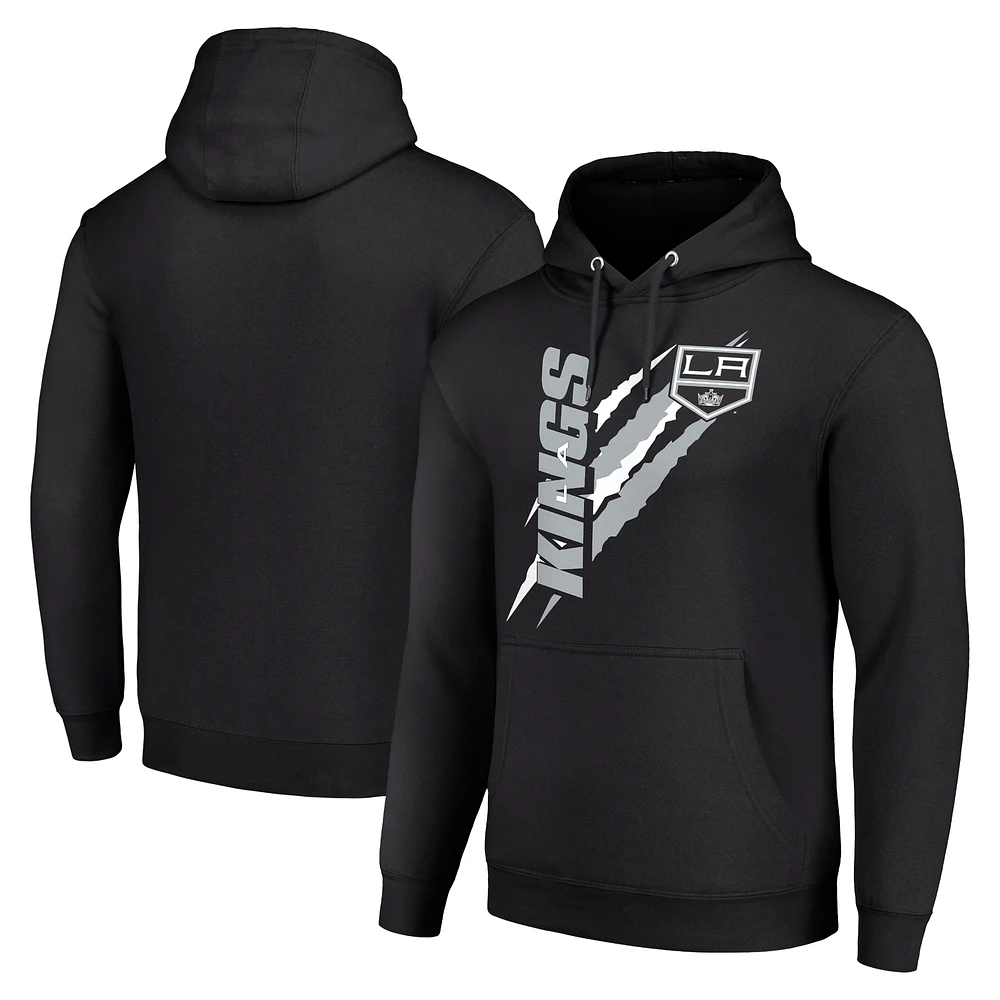 Men's Starter Black Los Angeles Kings Color Scratch Fleece Pullover Hoodie