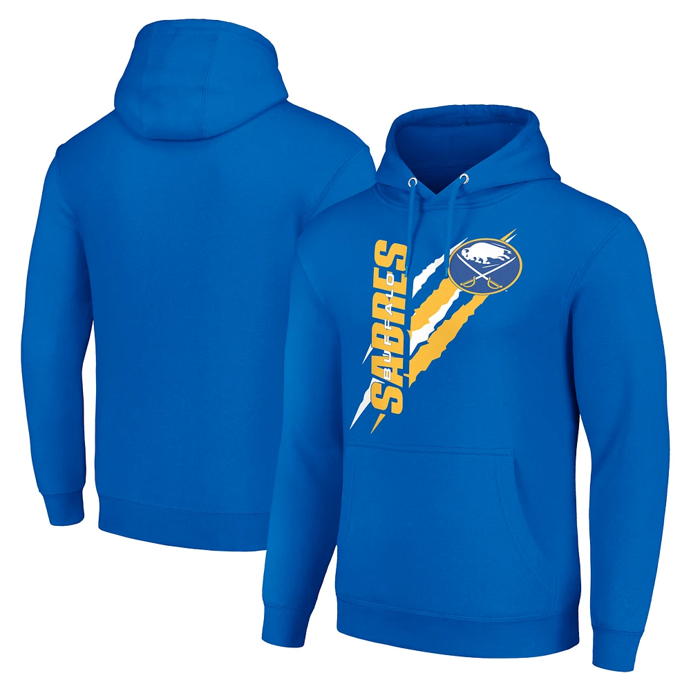 Men's Starter Royal Buffalo Sabres Color Scratch Fleece Pullover Hoodie